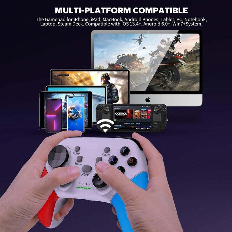 arVin Game Controller for iPhone/iOS/Android/PC/Steam Deck with Phone Holder, Turbo, Wireless Gamepad Joystick for iPhone 15/14/13/iPad/MacBook/Samsung Galaxy/Tablet, Call of Duty, Apex -Direct Play - Image 2